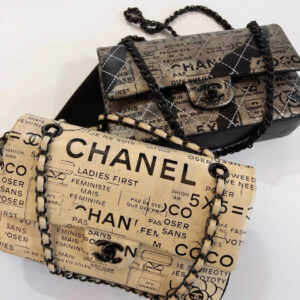 Chanel Classic Flap Graffiti Limited Edition Runway Newspaper Shoulder Bag