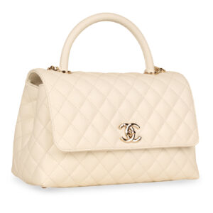 Chanel White Coco Top Handle - Medium