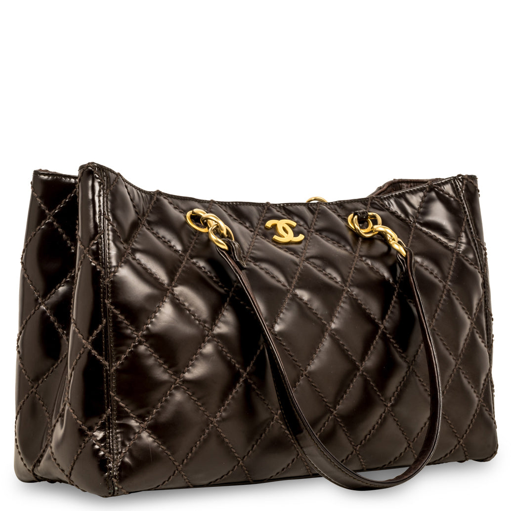 Chanel Vintage Quilted Shopping Tote - Image 2