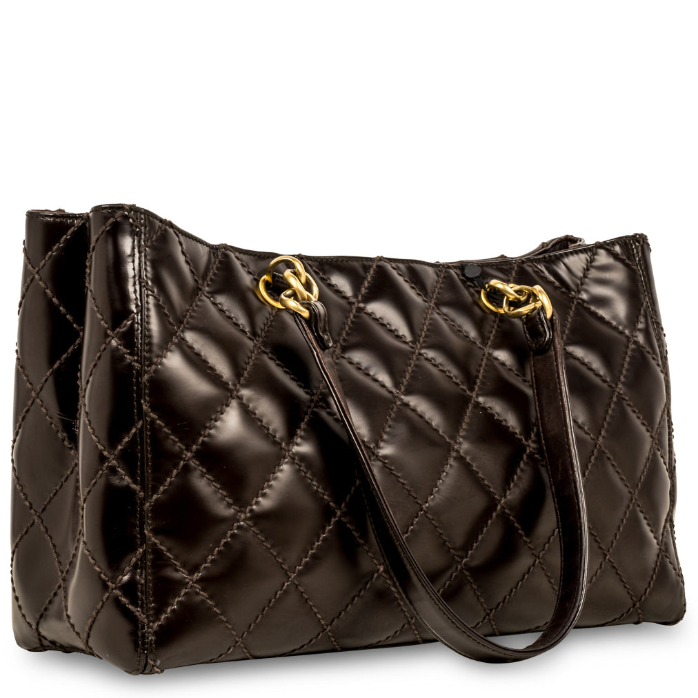 Chanel Vintage Quilted Shopping Tote - Image 3