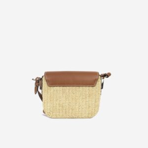 Prada Triangle Logo Plaque Flap - Raffia