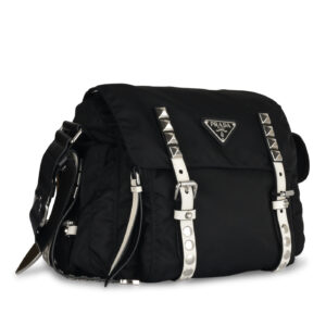 Prada Studded Vela Messenger Bag