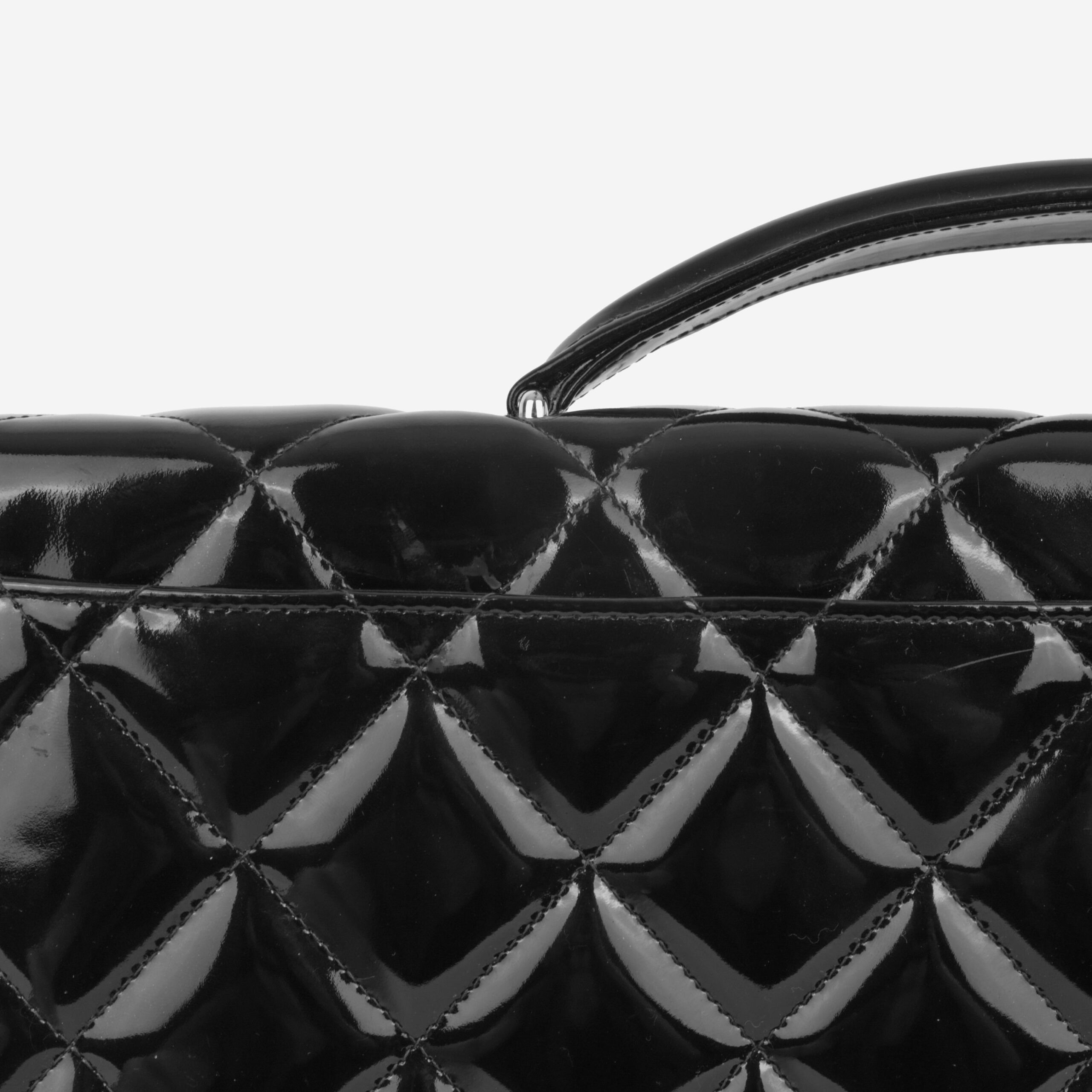 Chanel Vintage Portfolio Briefcase - Black Patent - Image 4