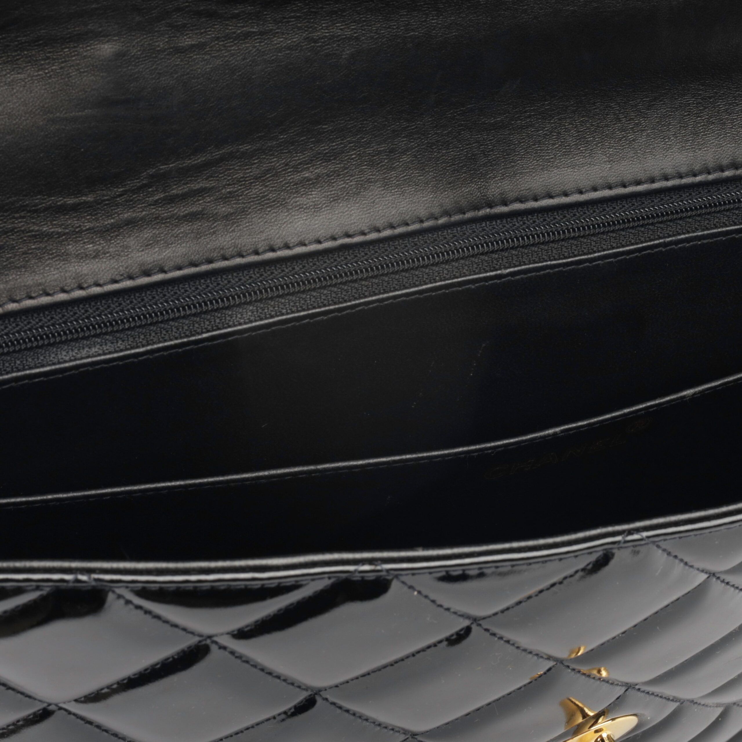 Chanel Vintage Portfolio Briefcase - Black Patent - Image 5