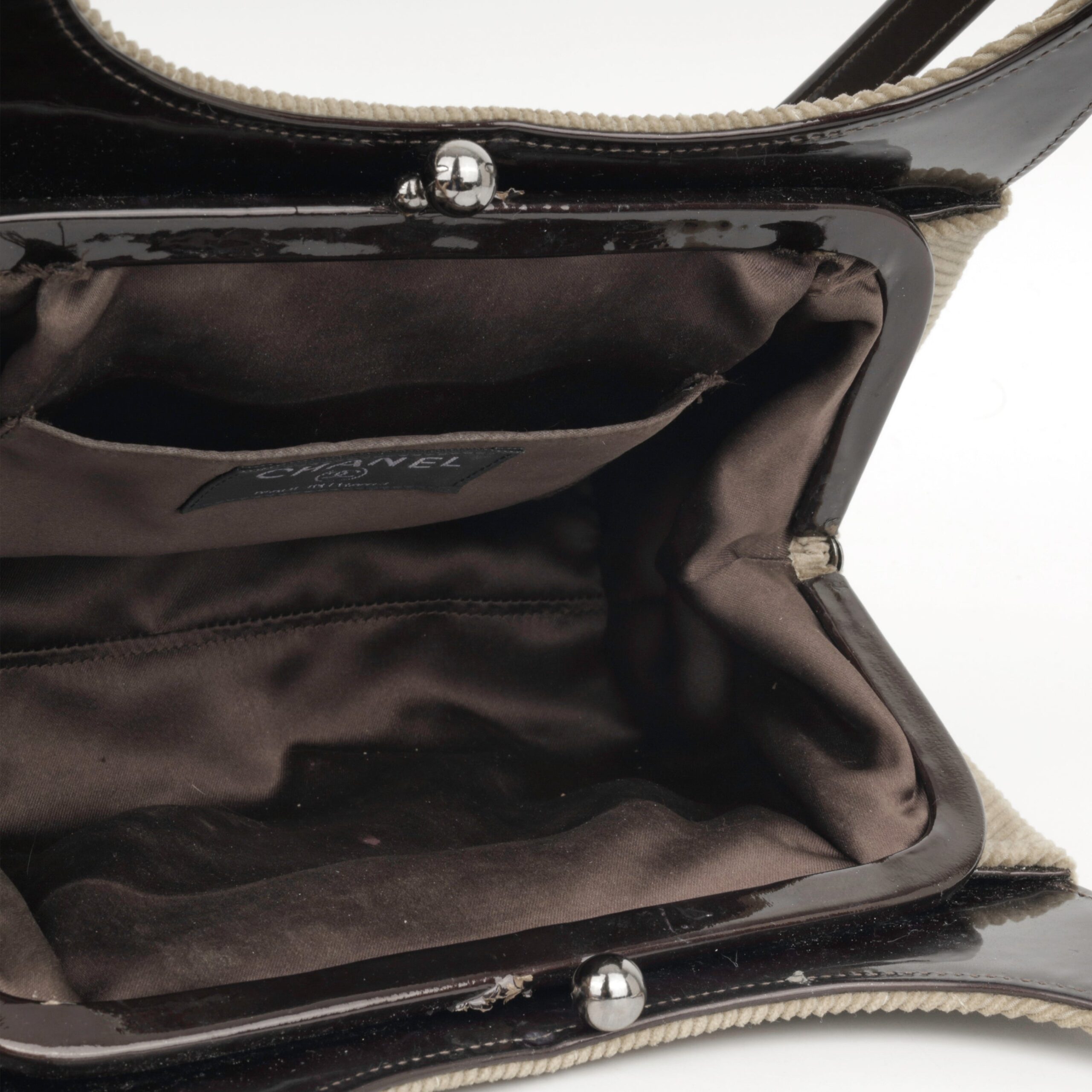 Chanel Vintage Chocolate Bar Corduroy - Image 4